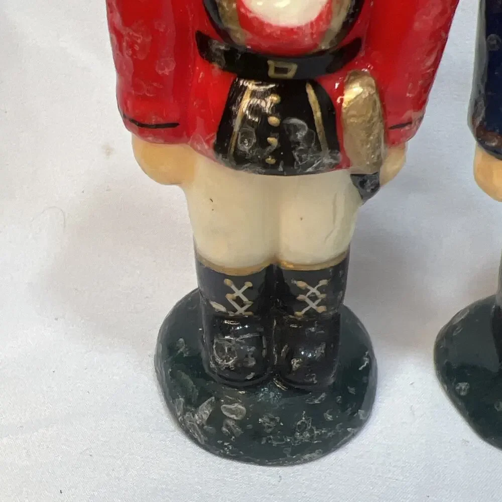 Vintage Nutcracker Soldiers Holiday Wax Candles Figurines 1990s Set of 3
